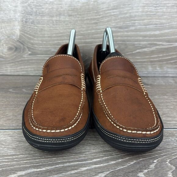 Tod’s Slip On Brown Leather Men’s Sz 7 Vibram Sole Penny Loafers - Picture 2 of 16